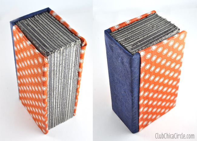 Fake Book Concrete Brick bookends craft DIY