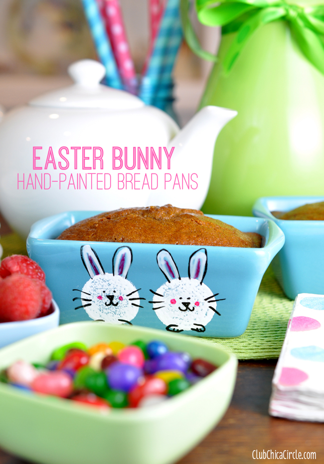 Hand painted bunny bread pans for Easter brunch DIY idea @clubchicacircle