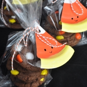 Chocolate Cake Cookies with Candy Corn M&Ms Treat Bags