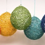 rainbow yarn balloons
