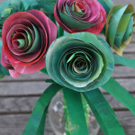 paper roses closeup
