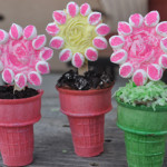 Spring Flower cupcake cones