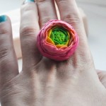 clay flower ring