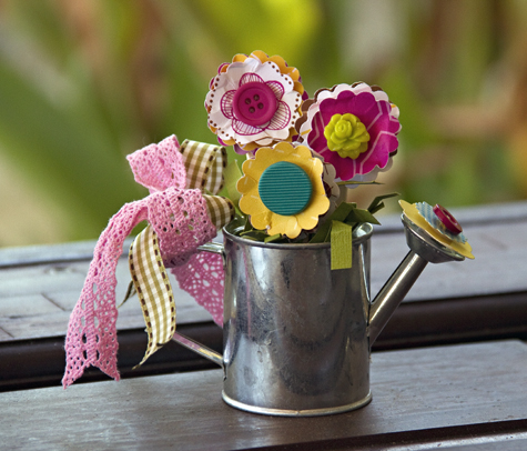 Miniature 'flowers in a watering can' tutorial using polymer clay