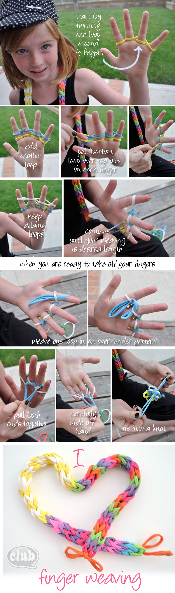 Cotton Loop Finger Weaving - Things to Make and Do, Crafts and