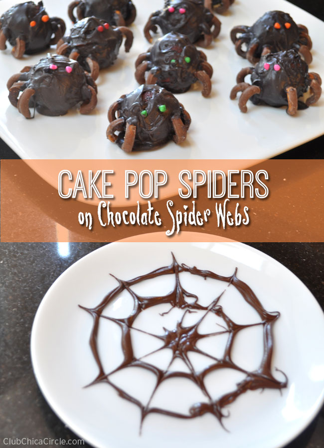 How to make cake pop spiders on chocolate spider webs