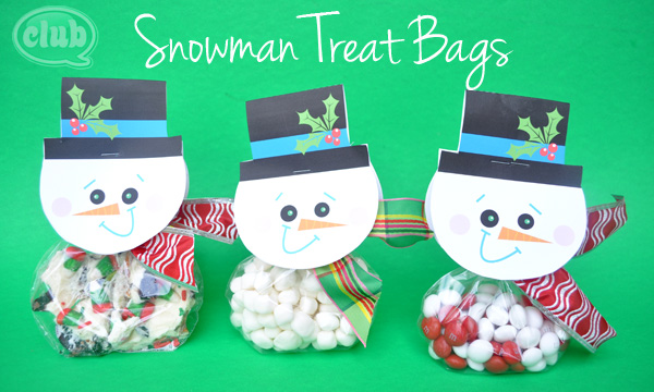 homemade snowman treat bags