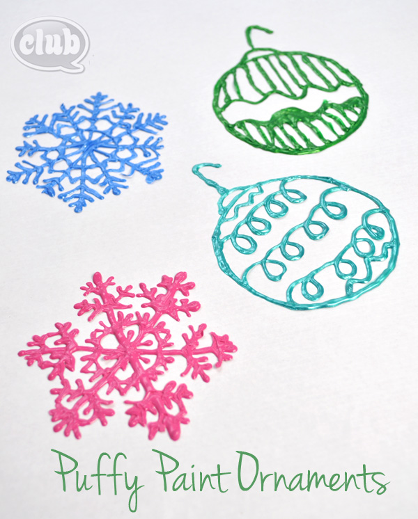 Puffy Paint Snowflake craft activity guide