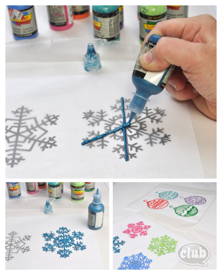 Puffy Paint Snowflake craft activity guide