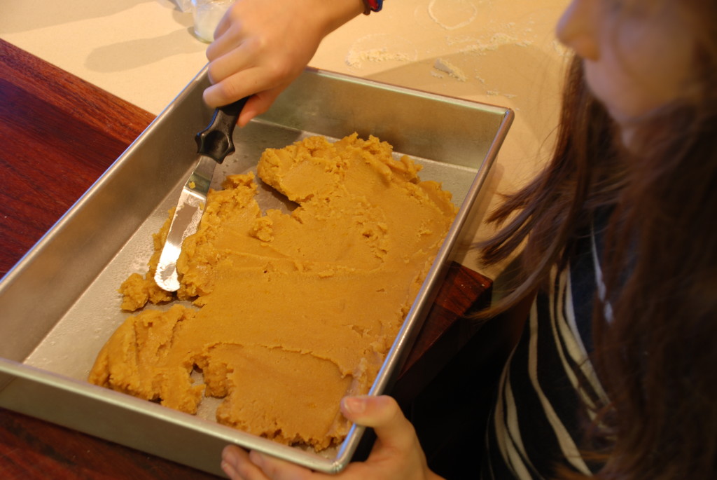 Spreading Grandma's Toffee Bars