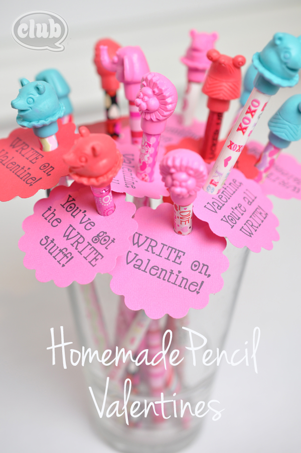Homemade pencil Valentine craft for kids