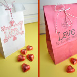 Valentines printable paper bag DIY