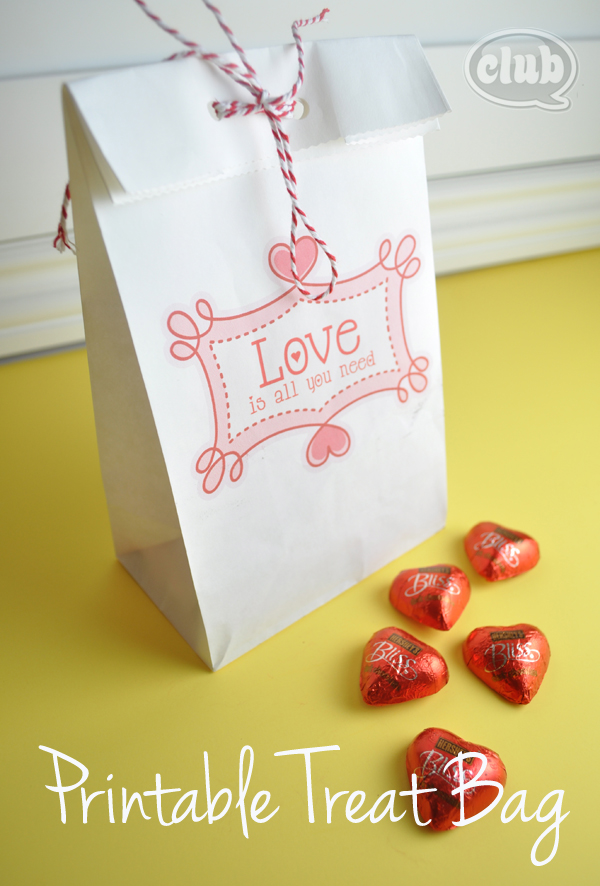 Valentines printable paper bag