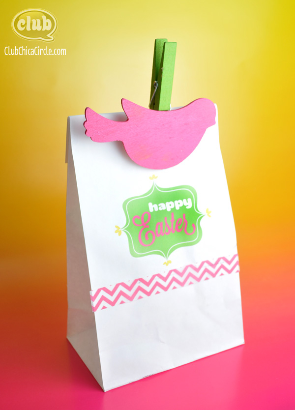Happy Easter printed paper bag craft