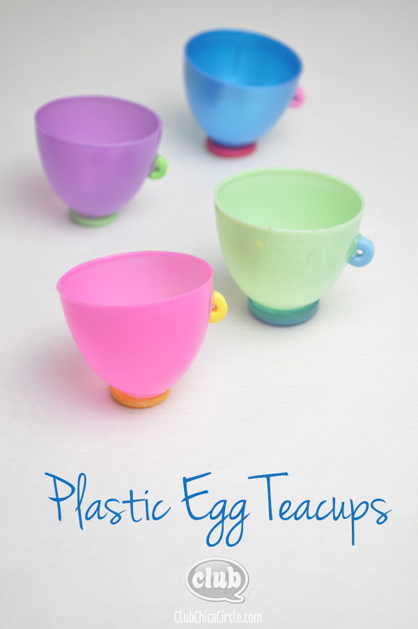 Plastic Easter Egg Teacups Craft Idea