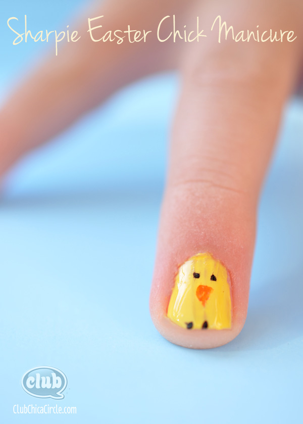 Sharpie Easter Chick Tween Manicure