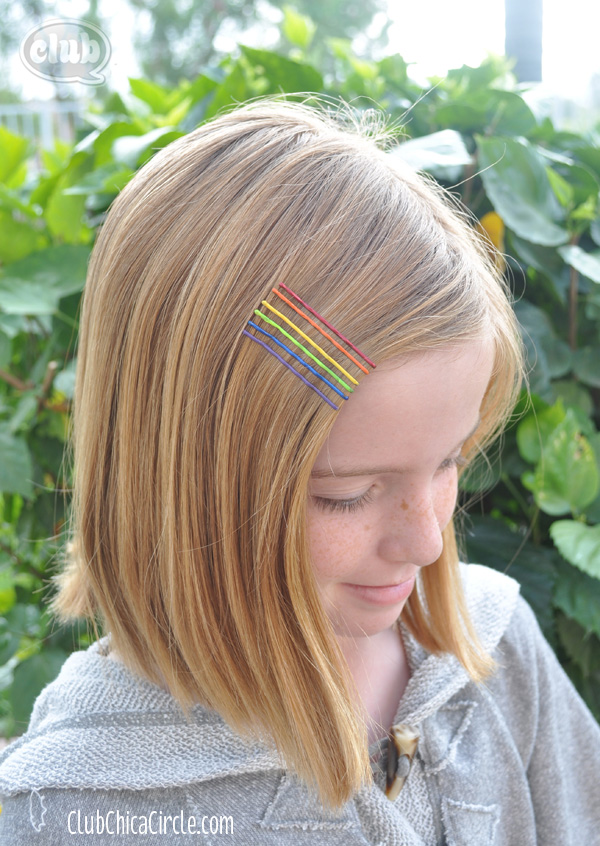 tween with rainbow bobby pins @clubchicacircle