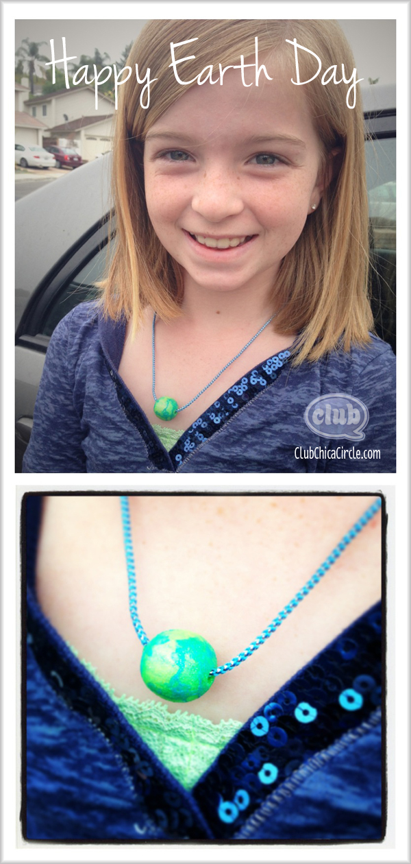 Earth Day Painted Bead Necklace Craft Idea @clubchicacircle