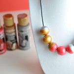Painted beads statement necklace gift idea for mom