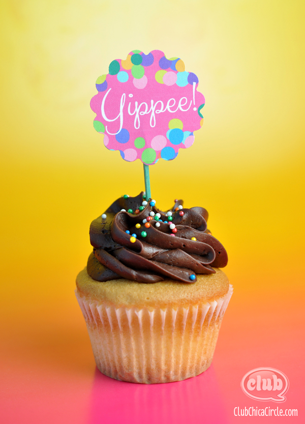 Celebratory Cupcake Toppers Free Printable