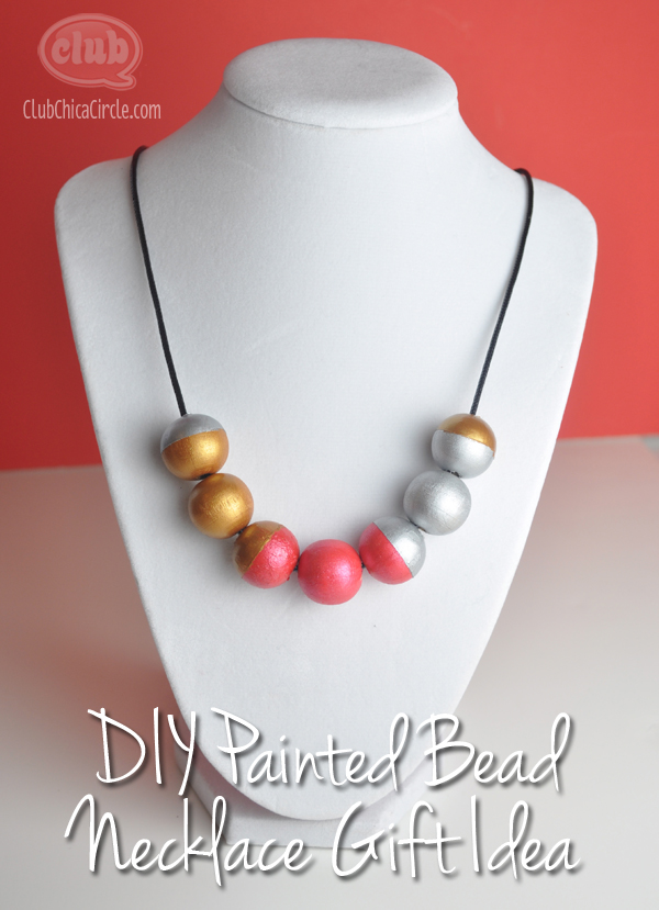 painted bead statement necklace gift craft