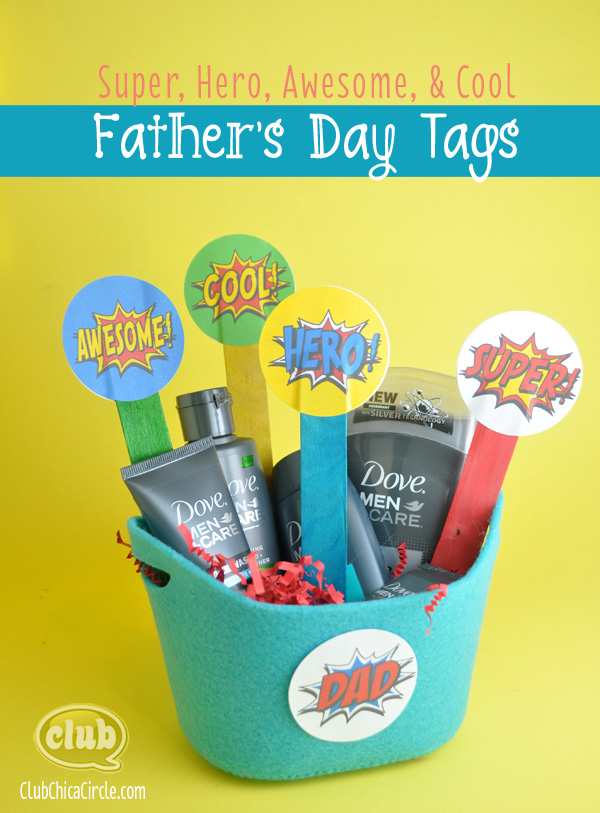 Super Dad Father's Day Printable tags @clubchicacircle