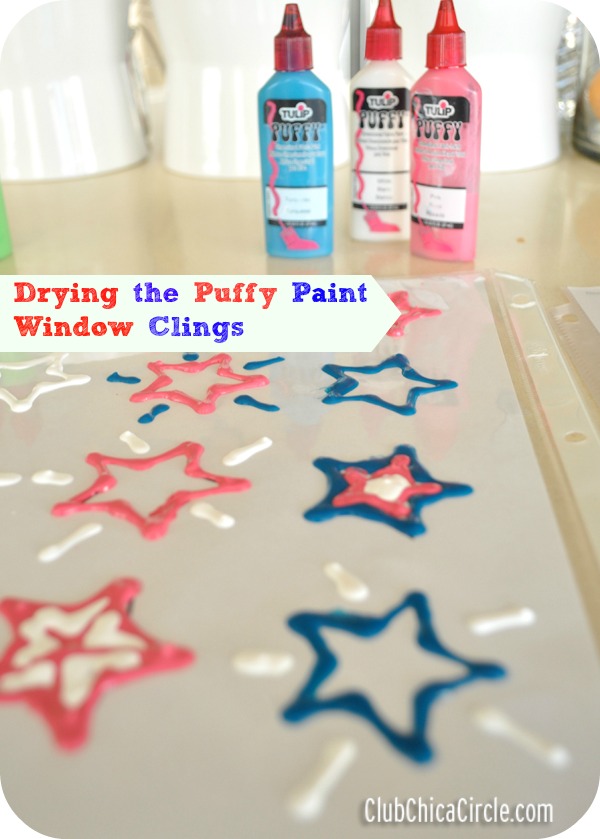 Tulip puffy paint window clings craft