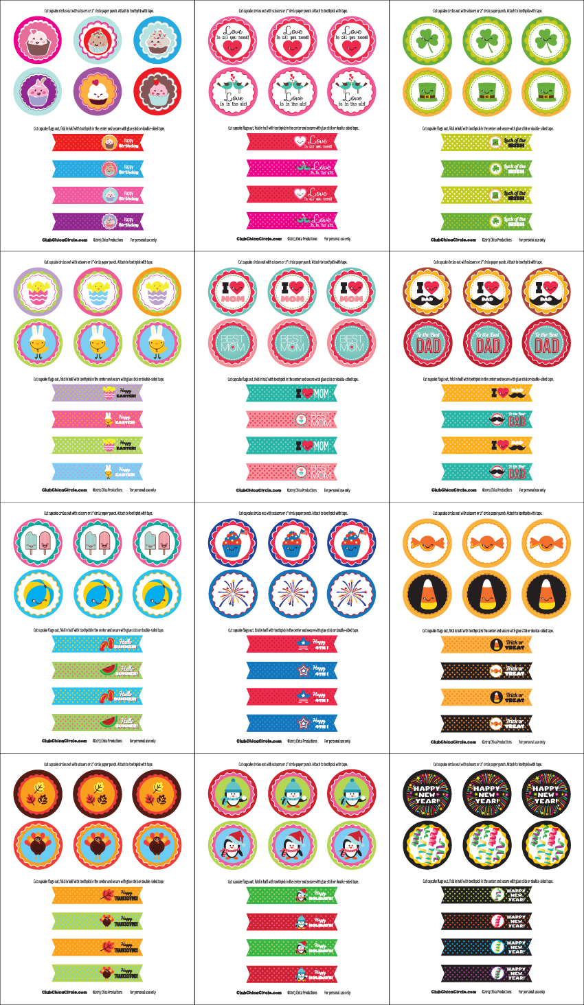 Cupcake printables for every occasion