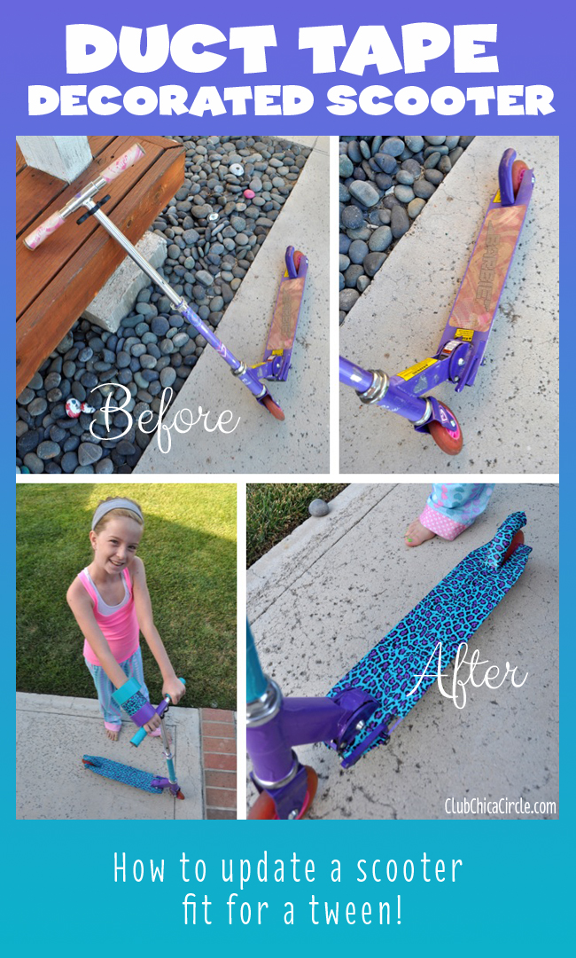 Duck Tape Decorated Scooter craft idea for Tween Girl