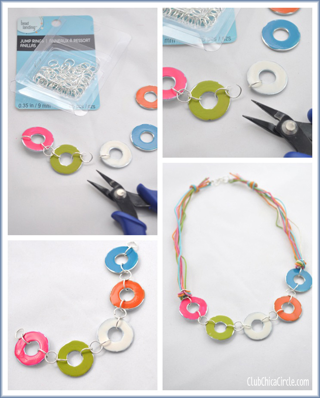 Metal Washer Nail Polish Necklace Craft Idea for Girls