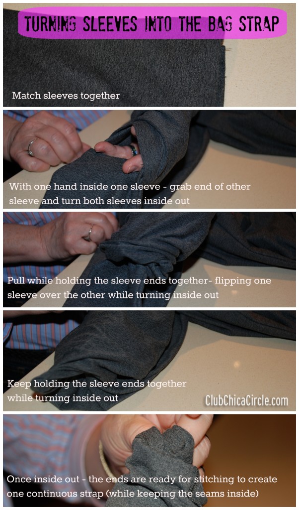 Turning Sleeves Into a Upcycle Hoodie Bag Strap`