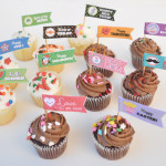 free cupcake printable party flags