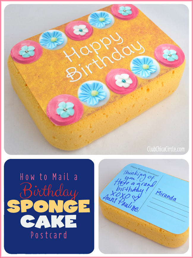 How to Mail a Birthday Sponge Cake Postcard