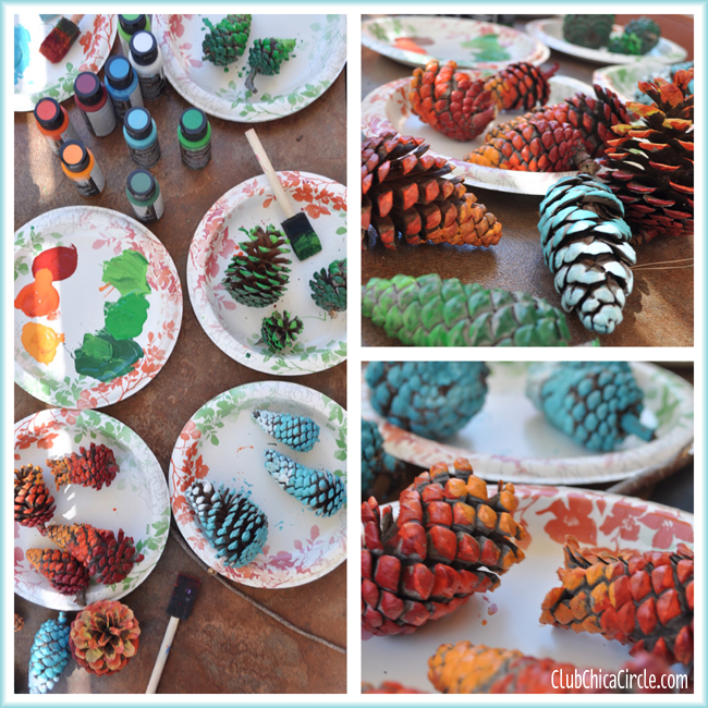 Ombre Painted Pine Cones DIY Club Chica Circle where crafty is