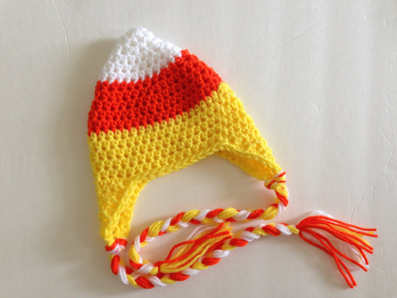 candy corn crochet hat