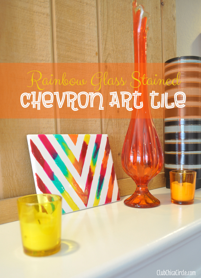 Glass Stain Chevron Tile Art home decor craft idea