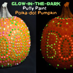 Glow in the Dark Puffy Paint Pumpkin Decorating Idea @clubchicacircle