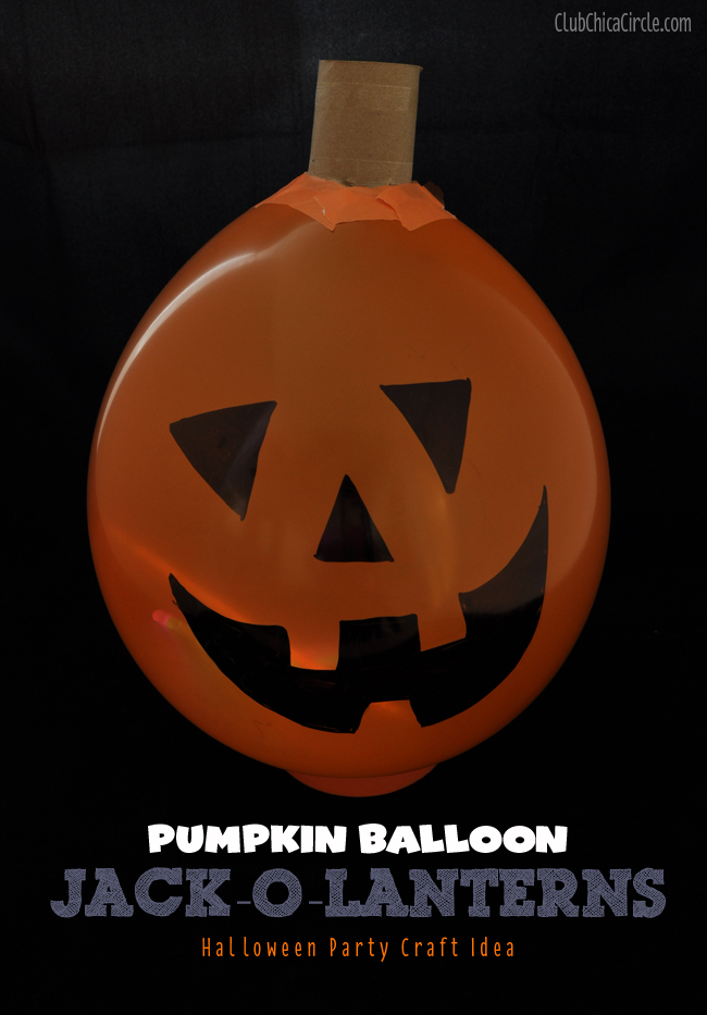 Glow in the dark Balloon Pumpkin Halloween Party Craft idea