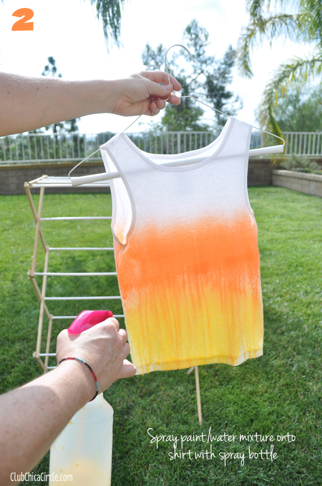 Candy Corn Ombre Spray Painted Shirt