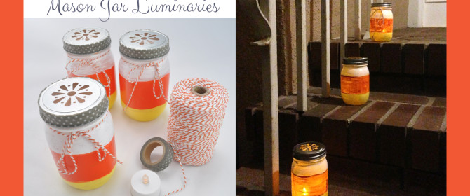 Mason Jar Candy Corn Luminary Craft @clubchicacircle