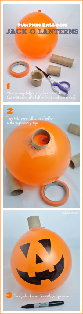 Pumpkin Balloon Jack-o-lanterns Halloween Party Craft Idea | Club Chica ...