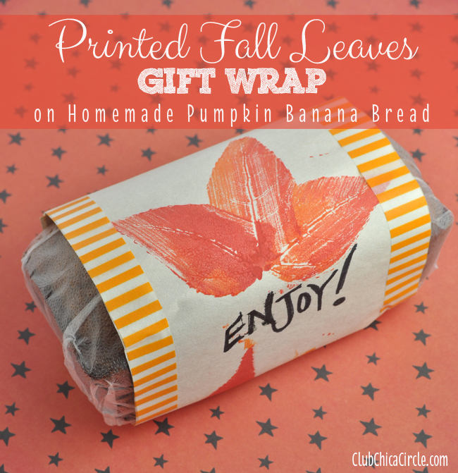 Fall Craft Ideas Printed Fall Leaves Gift Wrap