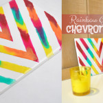 Rainbow Chevron Art Tile Home Decor Craft Idea