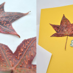 Fall Leaf Note Cards Nature craft idea with paper effects