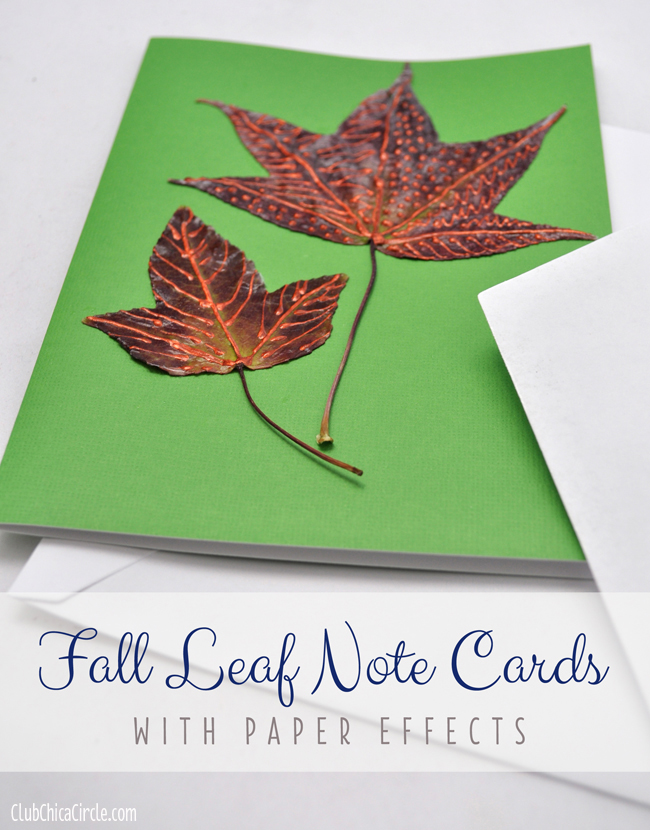 Fall Leaves Paper Effects Note Cards @clubchicacircle copy