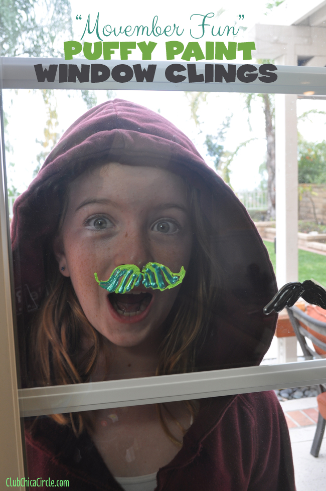 Mustache and Glasses Puffy Paint Window Cling Fun