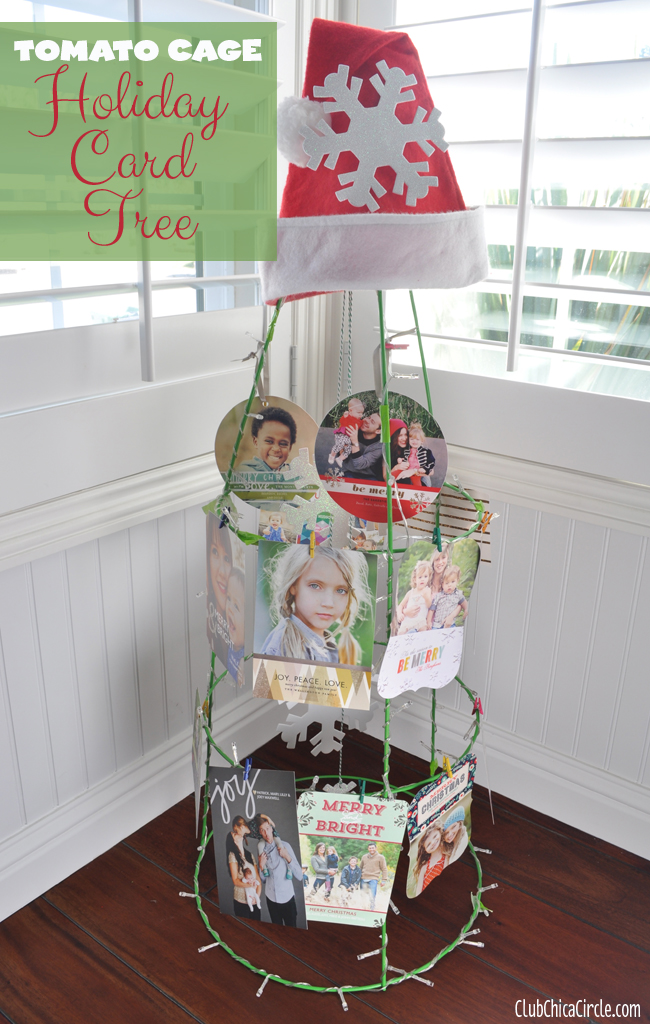 Tomato Cage Holiday Card Tree Holder