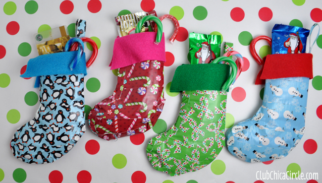 Duck Tape Holiday Stocking Craft Idea @clubchicacircle