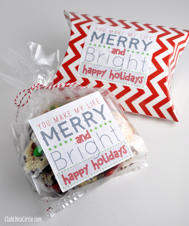 Merry & Bright Holiday Gift Tag Printables for Friends & Teachers