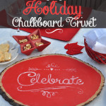 Rustic Wood Holiday Celebrate Chalkboard Trivet